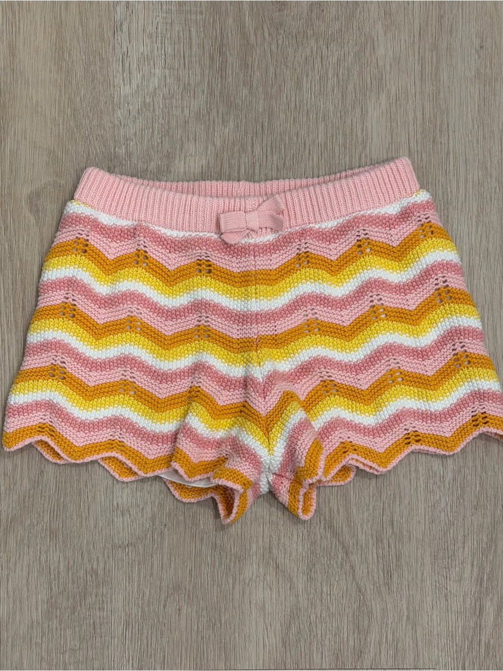 Haute Hippie Girls Crochet Knit Chevron Shorts | 4T